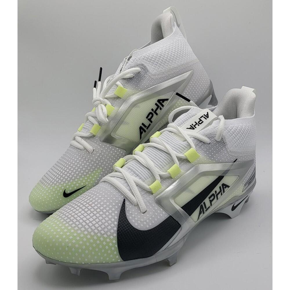 Nike Men's 12 Alpha Menace 4 Elite Football Cleats White/Silver FD7036-100 NEW